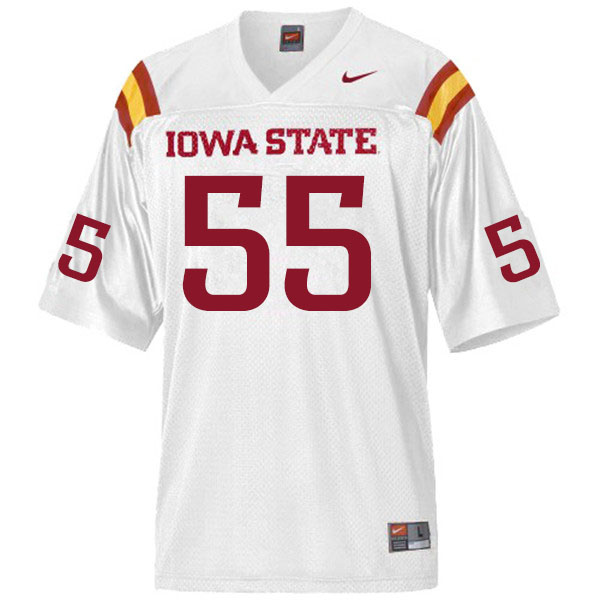 Men #55 Darrell Simmons Iowa State Cyclones College Football Jerseys Sale-White - Click Image to Close